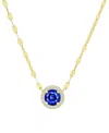 Macy's Blue Spinel (1/3 Ct. T.w.) & Lab Grown White Sapphire (1/10 Ct. T.w.) Halo 18" Pendant Necklace In 1