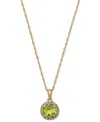 Macy's Blue Topaz (1-1/2 Ct. T.w.) And Diamond Accent Pendant Necklace In 14k White Gold (also Available In In Peridot