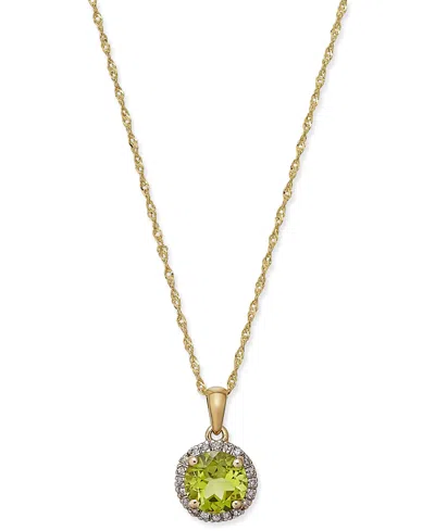 Macy's Blue Topaz (1-1/2 Ct. T.w.) And Diamond Accent Pendant Necklace In 14k White Gold (also Available In In Peridot