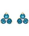 Macy's Blue Topaz (1-3/4 Ct. T.w.) & Diamond Accent Stud Earrings In 14k Yellow Gold In Blue