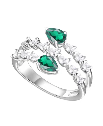 Macy's Blue Topaz (1 Ct. T.w.) & Lab-grown White Sapphire (2 Ct. T.w.) Ring In Sterling Silver (also Availa In Green