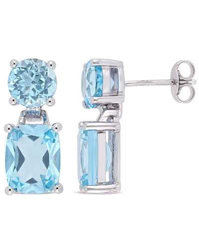 Macy's Blue Topaz (11-1/6 Ct.t.w.) Dangle Earrings In Sterling Silver
