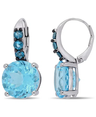 Macy's Blue Topaz (15-1/4 Ct.t.w.) Drop Earrings In Sterling Silver