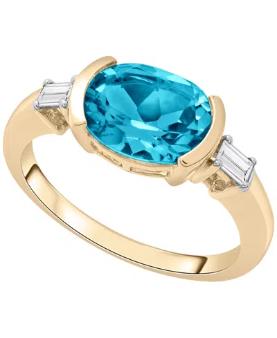 Macy's Blue Topaz (2-1/5 Ct. T.w.) And White Topaz (1/5 Ct. T.w.) Ring In 14k Yellow Gold