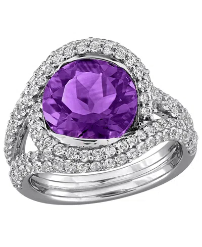 Macy's Blue Topaz (3 Ct. T.w.) And White Topaz (1-3/8 Ct. T.w.) Ring In Sterling Silver (also Available In  In Purple