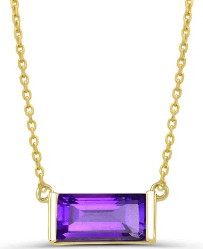 Macy's Blue Topaz (3/4 Ct. T.w.) Pendant Necklace In 14k Gold-plated Sterling Silver In White