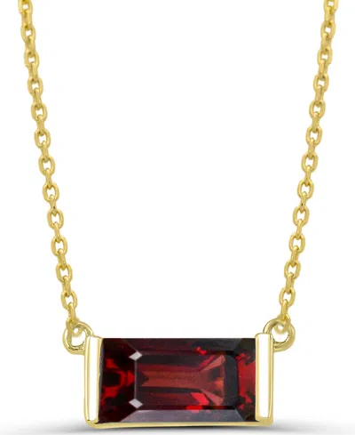 Macy's Blue Topaz (3/4 Ct. T.w.) Pendant Necklace In 14k Gold-plated Sterling Silver In Multi