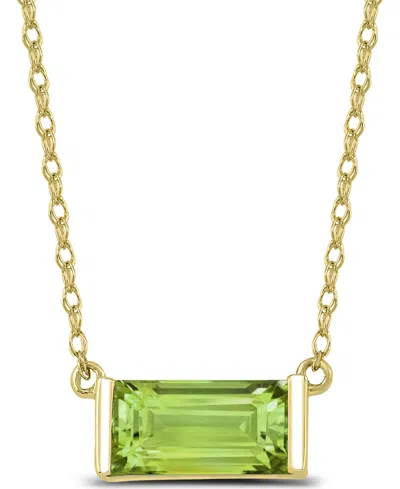 Macy's Blue Topaz (3/4 Ct. T.w.) Pendant Necklace In 14k Gold-plated Sterling Silver