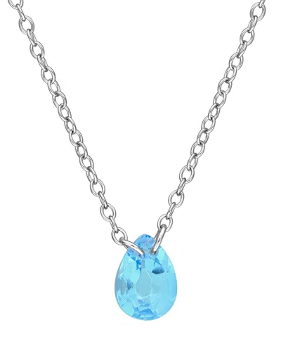 Macy's Blue Topaz (5/8 Ct. T.w.) Pendant Necklace In Sterling Silver (also Available In Citrine) In Metallic