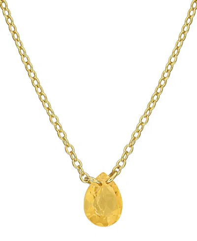Macy's Blue Topaz (5/8 Ct. T.w.) Pendant Necklace In Sterling Silver (also Available In Citrine) In Gold