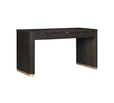 Macy's Bodhi 60" Writing Desk In Dark Brown