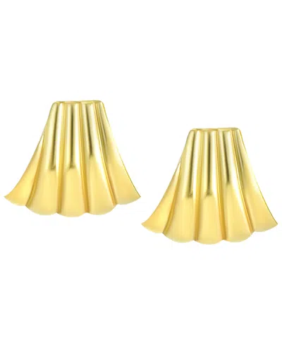 Macy's Bold Ribbed Stud Earrings In 10k Yellow Gold