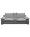 Macy's Borsi 3-pc. Sofa Sectional With 2 Power Recliners & 1 Console In Gray