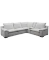 Macy's Borsi 5-pc. Sectional With 2 Power Recliners & 1 Console In Brown