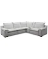 Macy's Borsi 5-pc. Sectional With 3 Power Recliners & 1 Console, Exclusive At  In White