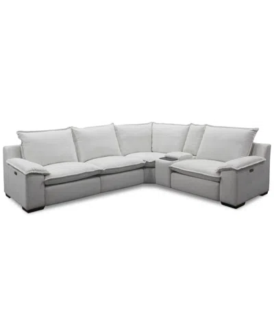 Macy's Borsi 5-pc. Sectional With 3 Power Recliners & 1 Console, Exclusive At  In White