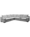 Macy's Borsi 6-pc. L Sectional With 3 Power Recliners & 1 Console In Brown