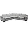 Macy's Borsi 6-pc. Sectional With 2 Power Recliners & 1 Console, Exclusive At  In Gray