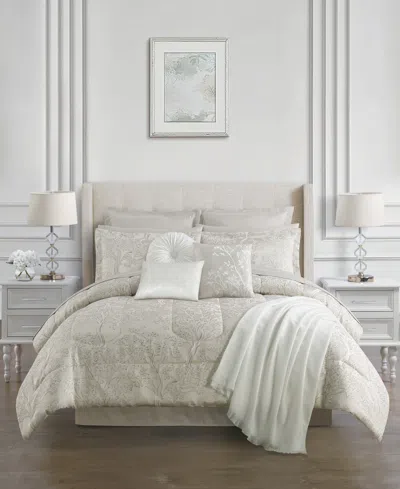 Macy's Botanical Tree 14-piece Reversible Jacquard Microfiber Comforter Set, Queen, Created For  In White