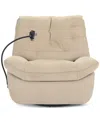 Macy's Bovell Fabric Power Swivel Glide Recliner, Created For  In Light Khaki