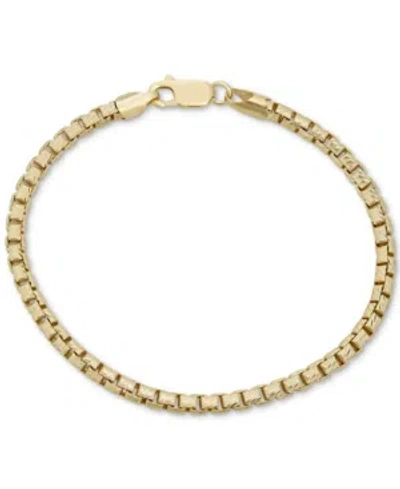 Macy's Box Link Chain Bracelet In 14k Gold-plated Sterling Silver In Gold Over Silver