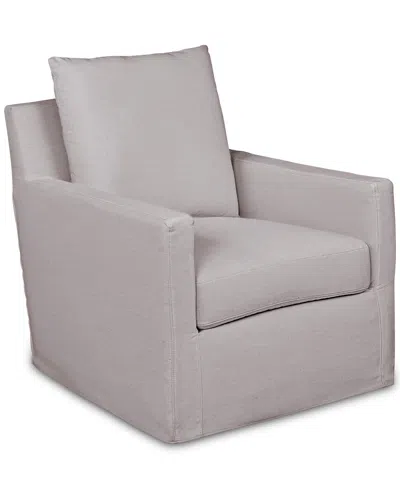 Macy's Brenalee 30" Performance Fabric Slipcover Swivel Glider In Lena Glacier