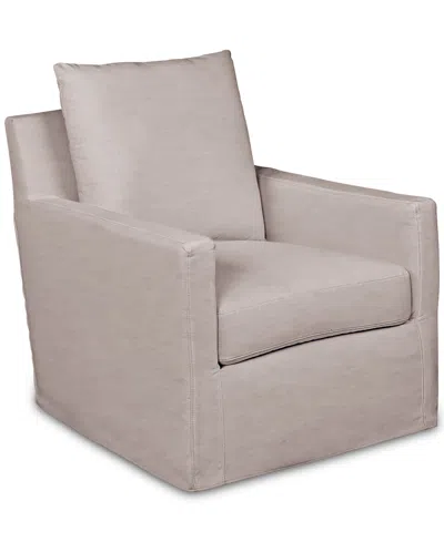 Macy's Brenalee 30" Performance Fabric Slipcover Swivel Glider In Lena Linen