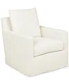 Macy's Brenalee 30" Performance Fabric Slipcover Swivel Glider In Lena Off White