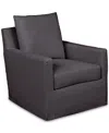 Macy's Brenalee 30" Performance Fabric Slipcover Swivel Glider In Lena Pewter