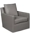 Macy's Brenalee 30" Performance Fabric Slipcover Swivel Glider In Lily Granite