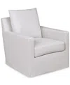 Macy's Brenalee 30" Performance Fabric Slipcover Swivel Glider In Lily White