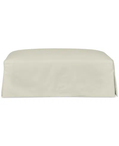 Macy's Brenalee 46" Performance Fabric Slipcover Ottoman In Peyton Birch