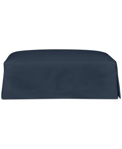 Macy's Brenalee 44" Fabric Ottoman And Slipcover In Peyton Navy