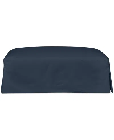 Macy's Brenalee 46" Performance Fabric Slipcover Ottoman In Peyton Navy