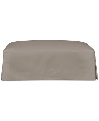 Macy's Brenalee 46" Performance Fabric Slipcover Ottoman In Peyton Slate