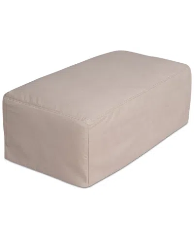 Macy's Brenalee 44" Performance Fabric Slipcover Ottoman In Neutral