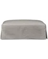 Macy's Brenalee 44" Performance Fabric Slipcover Ottoman In Lily Fog