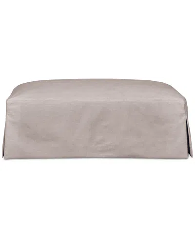 Macy's Brenalee 46" Performance Fabric Slipcover Ottoman In Lena Linen