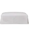 Macy's Brenalee 46" Performance Fabric Slipcover Ottoman In Lily White