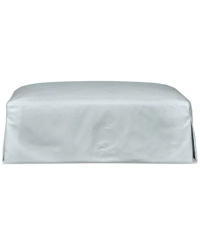 Macy's Brenalee 46" Performance Fabric Slipcover Ottoman In Peyton Light Blue