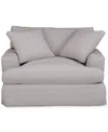 Macy's Brenalee 53" Performance Fabric Slipcover Chair And Â½ With Two Pillows In Lena Glacier