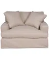 Macy's Brenalee 53" Performance Fabric Slipcover Chair And Â½ With Two Pillows In Peyton Fawn