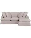 Macy's Brenalee 93" Performance Fabric Slipcover Reversible Chaise Sofa With Four Pillows In Lena Linen
