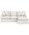 Macy's Brenalee 93" Performance Fabric Slipcover Reversible Chaise Sofa With Four Pillows In Lily Natural