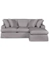 Macy's Brenalee 93" Performance Fabric Slipcover Reversible Chaise Sofa With Four Pillows In Peyton Slate