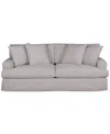 Macy's Brenalee 93" Performance Fabric Slipcover Sofa With Four Pillows In Lena Glacier