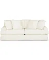 Macy's Brenalee 93" Performance Fabric Slipcover Sofa With Four Pillows In Lena Off White