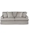 Macy's Brenalee 93" Performance Fabric Slipcover Sofa With Four Pillows In Lilly Fog
