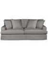 Macy's Brenalee 93" Performance Fabric Slipcover Sofa With Four Pillows In Lily Granite