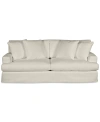 MACY'S BRENALEE 93" PERFORMANCE FABRIC SLIPCOVER SOFA WITH FOUR PILLOWS